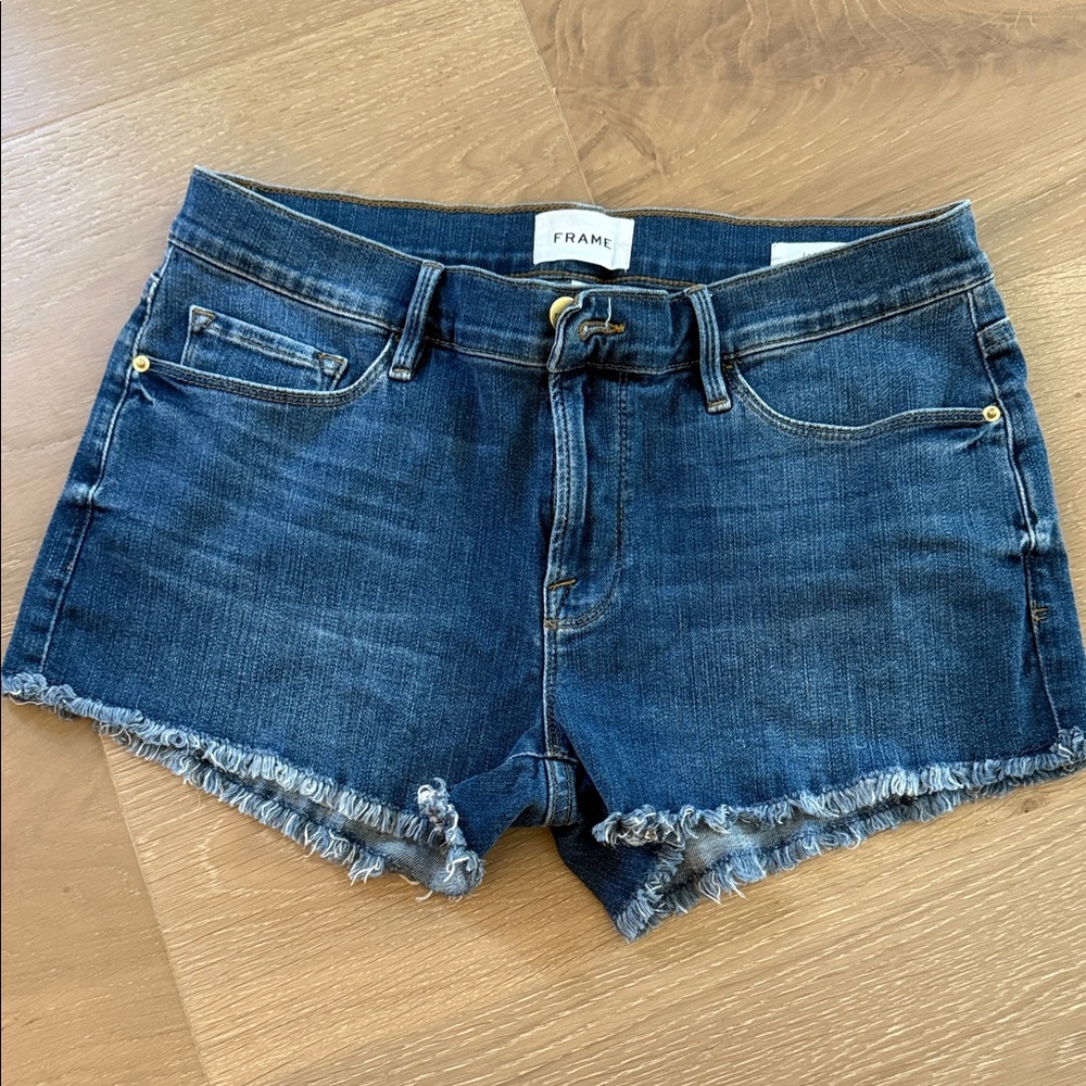 Frame Denim Le Cutoff Shorts in Classic Blue